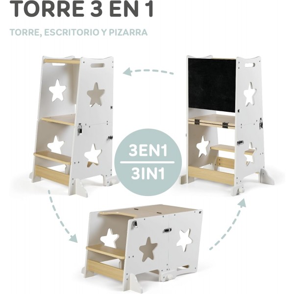 Torre di Apprendimento Montessoriana 3 in 1 Innovaciones MS Bianca