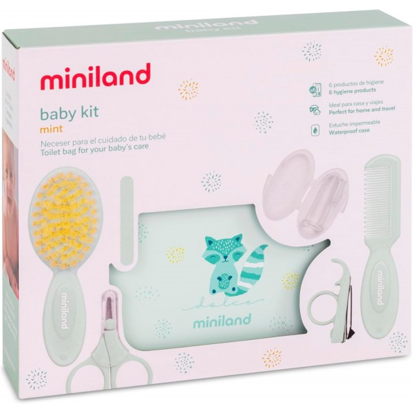 Miniland Baby Kit Mint-Borsa da toilette 