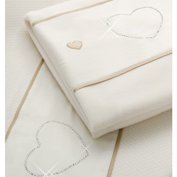 Completo Lenzuola Erbesi Cuori Bianco