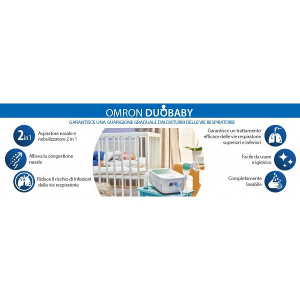 OMRON DuoBaby 2 in 1 Nebulizzatore per aerosol e aspiratore nasale per neonati