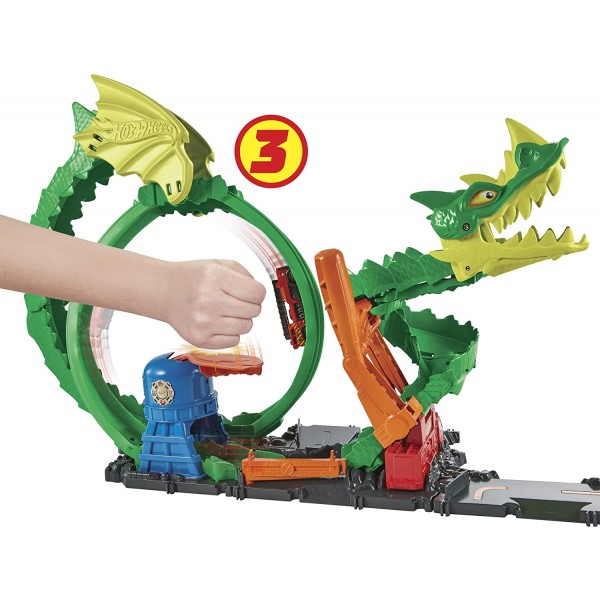 Pista Mattel Hot Wheels Dragone di Fuoco