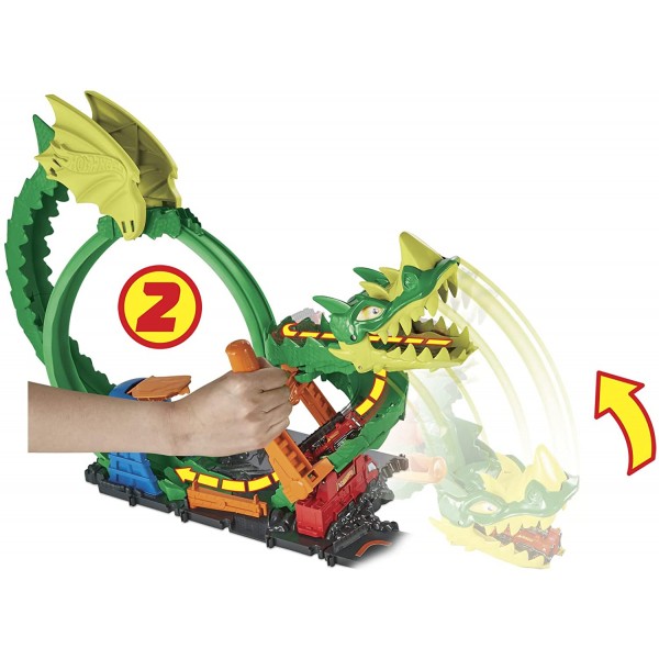 Pista Mattel Hot Wheels Dragone di Fuoco