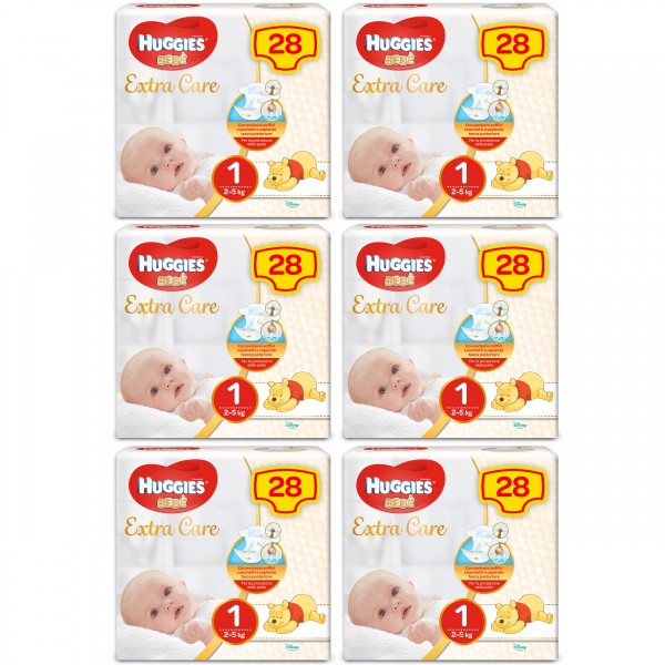 Kit Pannolini Huggies Extra Care Mis. 1 2-5 Kg 6 Pacchi da 28 pz, Kit Pannolini Huggies Extra Care Mis. 1 2-5 Kg 6 Pacchi, Kit Pannolini Huggies Extra Care Mis. 1 2-5 Kg, Kit Pannolini Huggies Extra Care