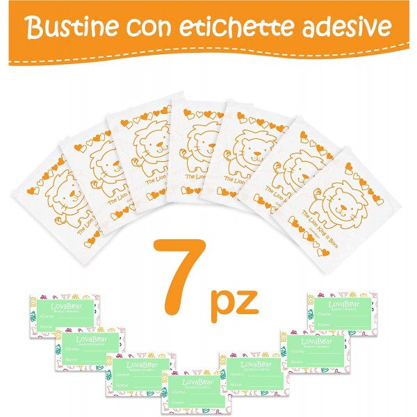 Bustine Corredino Ospedale Lovabear Leone Arancio 7 pz.