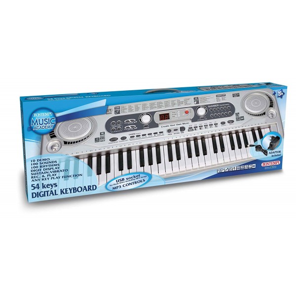 Tastiera Elettronica Bontempi 54 Tasti con Lettore Brani MP3