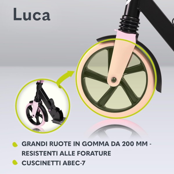 Lionelo Monopattino Luca Black Carbon Pink
