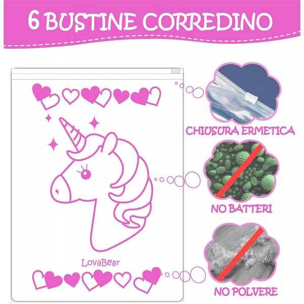 Bustine Corredino Ospedale Lovabear Unicorno Fuxia 7 pz.