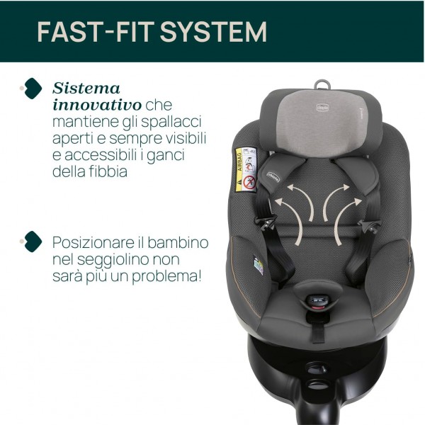 Seggiolino Auto Chicco Seat105 i-Size 360° Isofix Glam Grey (40-105 cm)