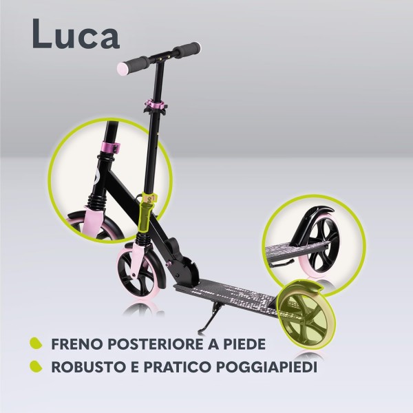 Lionelo Monopattino Luca Black Carbon Pink