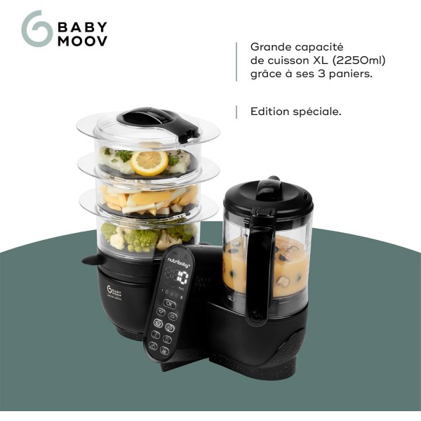 Babymoov Cuocipappa per bambini Nutribaby (+) XL Mineral Black