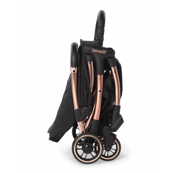 Passeggino Brevi Argo Nero Telaio Oro Rosa