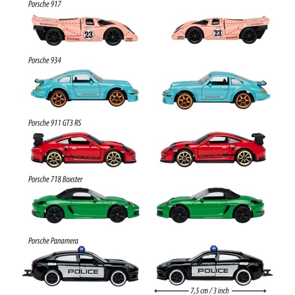 Set Macchinine Majorette by Simba Porsche Edition 5 pz