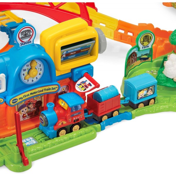 VTech Vroom Vroom Go - Avventure in Treno, Pista Trenino Elettrico con Ostacoli 1-5 anni