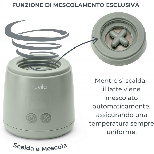 Nuvita Mix70 Scaldabiberon Portatile 70&deg;C con Funzione Mescolamento