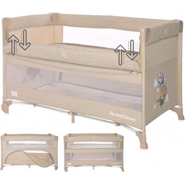 Lettino da Viaggio Co-Sleeping Lorelli UP and DOWN Fog Beige