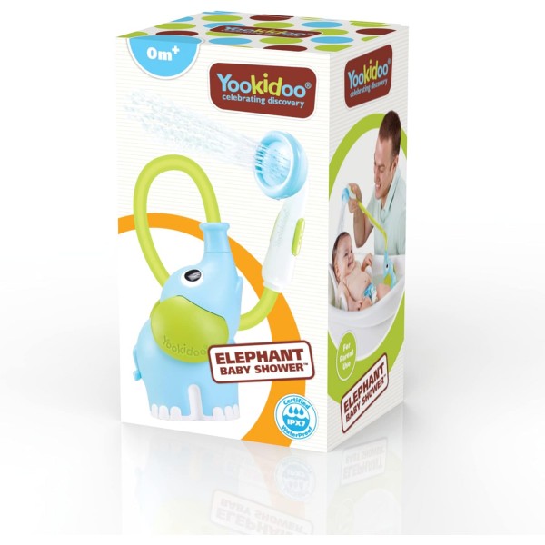 Yookidoo Elephant Baby Shower Blu – Giocattolo da bagno 0-2 anni