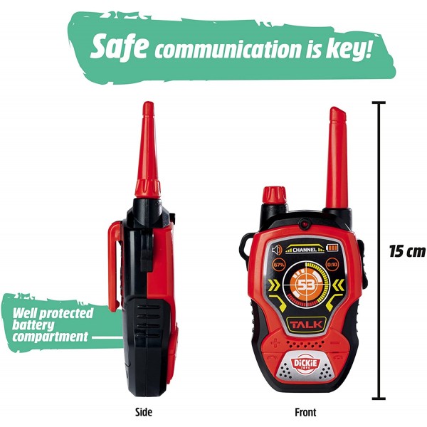 Walkie Talkie Dickie Toys by Simba Outdoor 100 mt Rosso Nero
