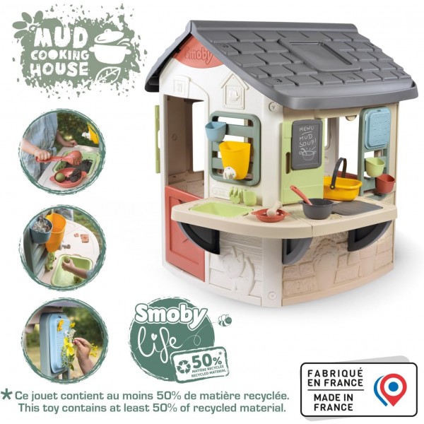 Smoby Life - Mud Cooking House - Cucina con pentole e teiere