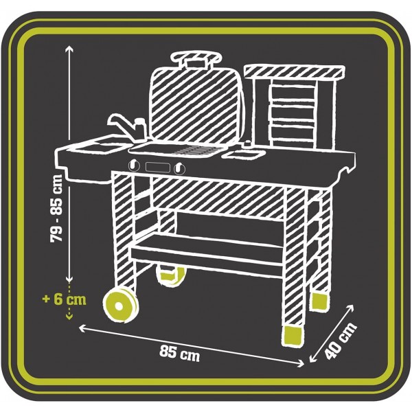Gioco Smoby Garden Kitchen Barbeque Grill con 43 Accessori
