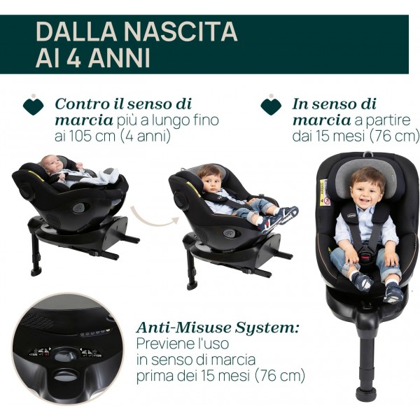 Seggiolino Auto Chicco Seat105 i-Size 360° Isofix Glam Grey (40-105 cm)