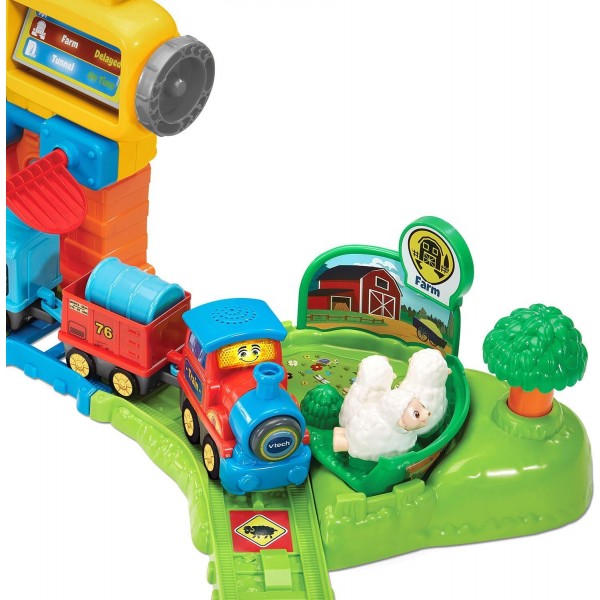 VTech Vroom Vroom Go - Avventure in Treno, Pista Trenino Elettrico con Ostacoli 1-5 anni