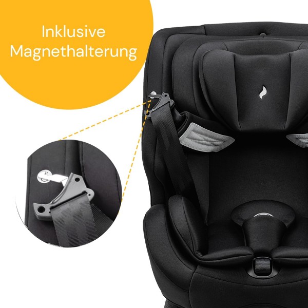 Osann One360 iSize, Seggiolino Auto Girevole a 360 gradi, 40-150cm–All Black 