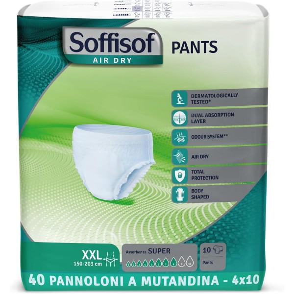 Soffisof Air Dry Pants Super XXL - 40x Pannoloni per Anziani a Mutandina