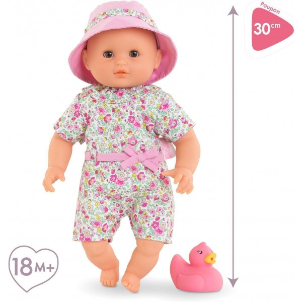 Corolle bambola Coralie cm 30,+ 18 mesi, corpo morbido al profumo di vaniglia, con paperella 