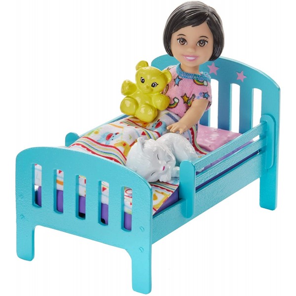 Bambola Barbie Playset Skypper Babysitter Buonanotte