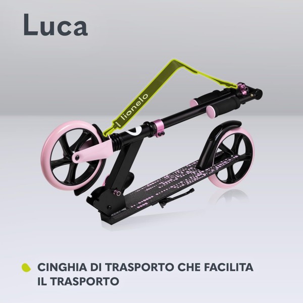 Lionelo Monopattino Luca Black Carbon Pink