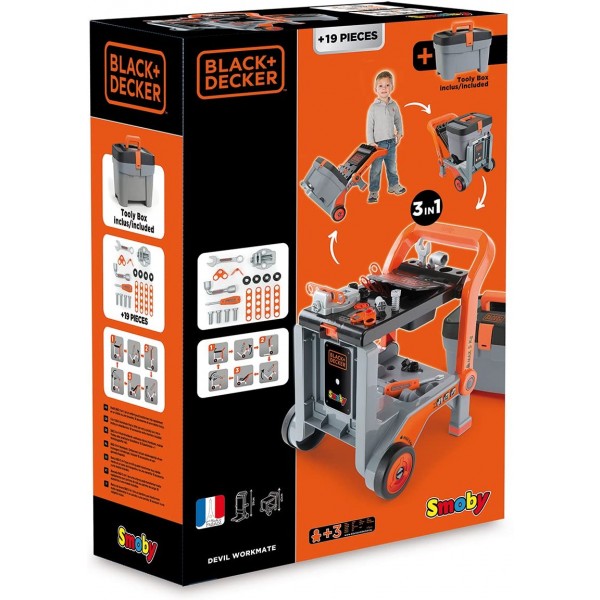 Gioco Smoby Black + Decker Carrello per Attrezzi