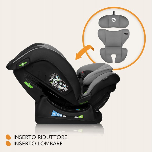 LIONELO AART I-SIZE Seggiolino Auto per Bambini 40-150 cm Grey Graphite