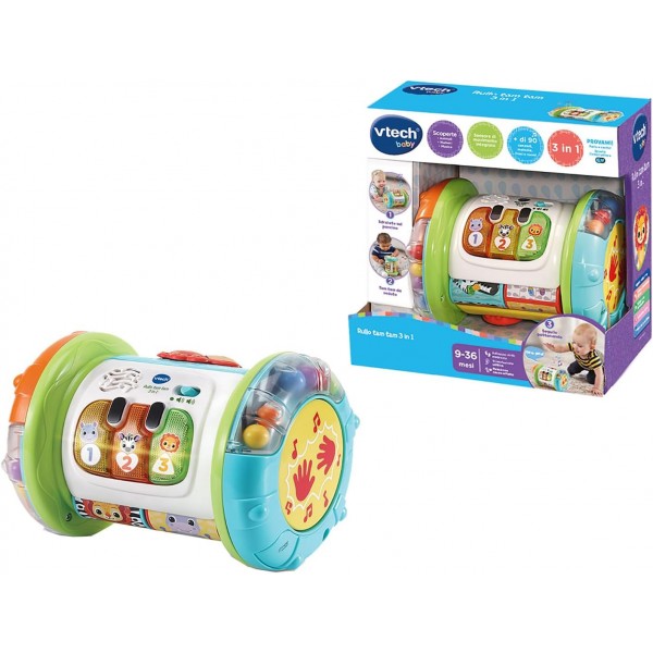 VTech Rullo Tam Tam 3 in 1-Rullo Multiattività per Bambini,Lingua Italiana,9-36 Mesi