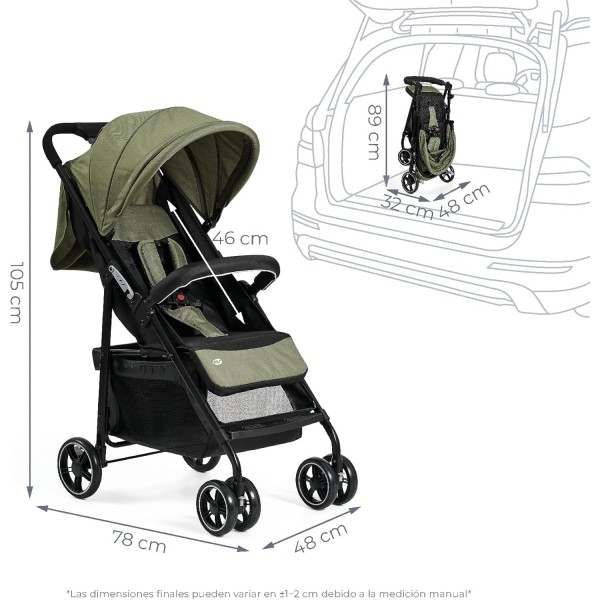 Innovaciones MS Passeggino Leggero e Compatto Omologato 22 Kg STREET VERDE