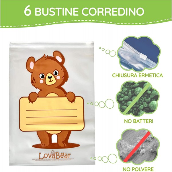 Bustine Corredino Ospedale Lovabear Orso Color 6 pz.