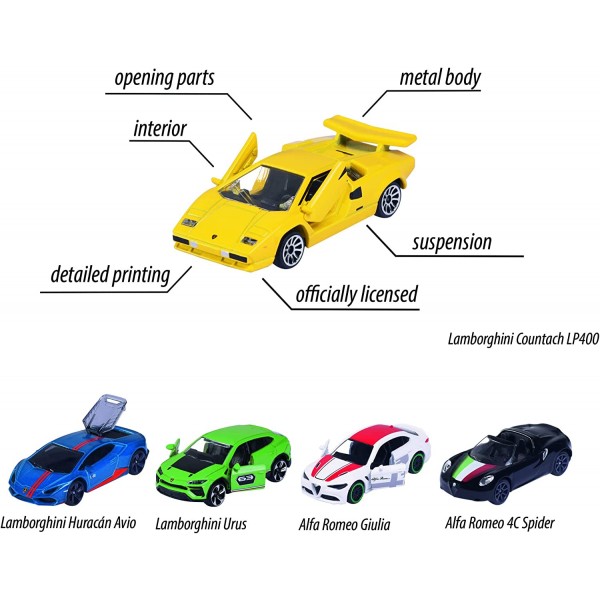 Set Macchinine Majorette by Simba Dream Cars Italy 5 pz