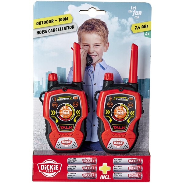 Walkie Talkie Dickie Toys by Simba Outdoor 100 mt Rosso Nero