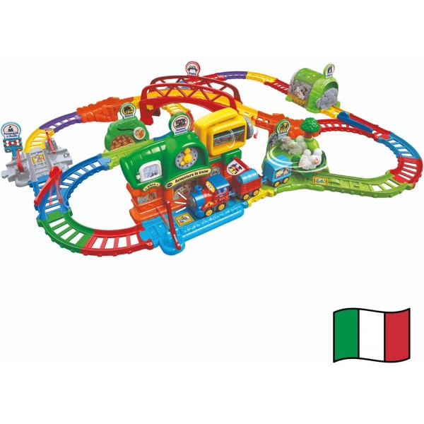 VTech Vroom Vroom Go - Avventure in Treno, Pista Trenino Elettrico con Ostacoli 1-5 anni