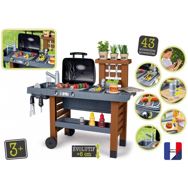 Gioco Smoby Garden Kitchen Barbeque Grill con 43 Accessori