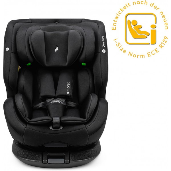 Osann One360 iSize, Seggiolino Auto Girevole a 360 gradi, 40-150cm–All Black 