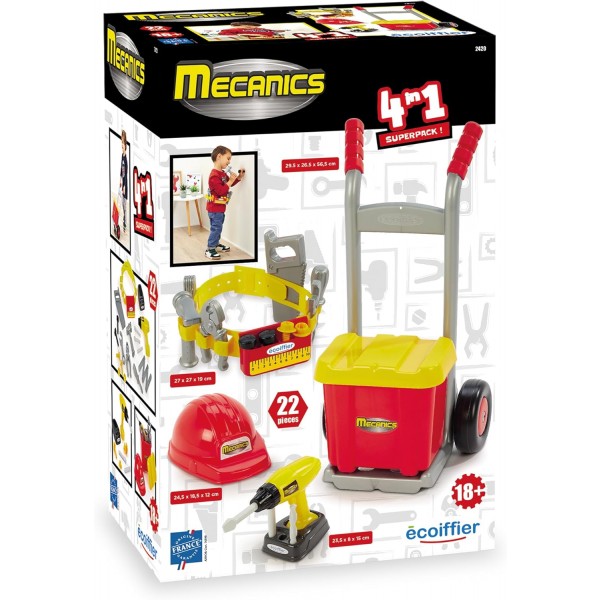 Ecoiffier Kit tuttofare 4 in 1- Tutto per il fai da te