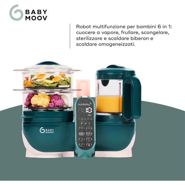 Babymoov Nutribaby + Cuocipappa Multifunzione 6 in1 Opal Green 