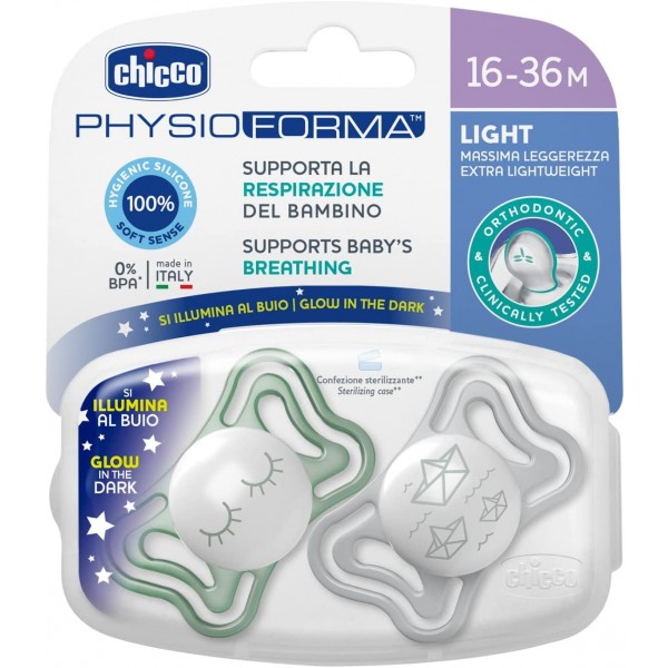 Succhietto Chicco Physio Forma Light Glow Silicone 16-36 m