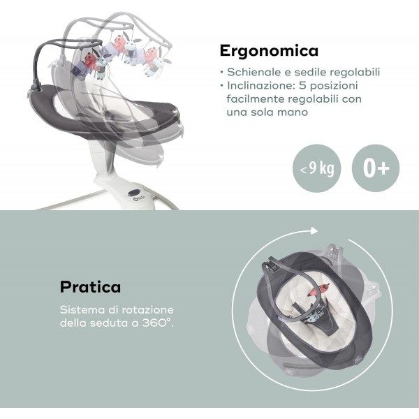 Babymoov Swoon Motion Altalena Bianco Grigio