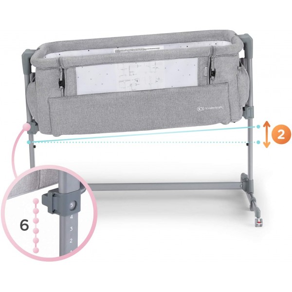 Culla Co-Sleeping Kinderkraft Neste UP Grey Light Melange