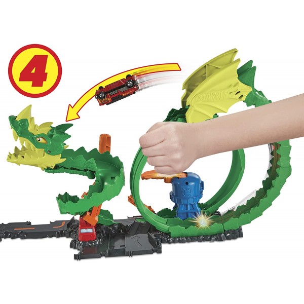 Pista Mattel Hot Wheels Dragone di Fuoco