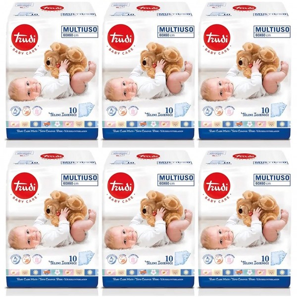 Kit Telini Igienici Multiuso Trudi 60 x 60 cm 6 Pacchi da 10 pz