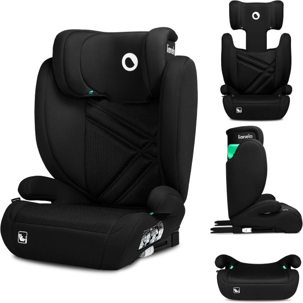 Lionelo Hugo I-size Seggiolino Auto ISOFIX 100-150 cm Black Carbon
