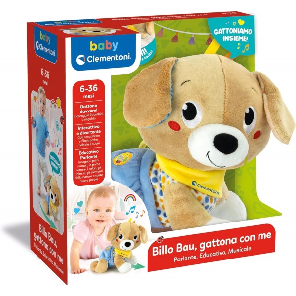 Peluche Clementoni Cagnolino Gattona con Me