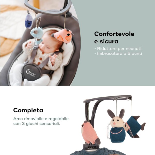 Babymoov Swoon Motion Altalena Bianco Grigio